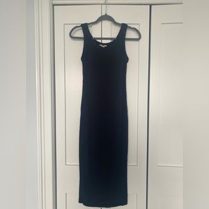 H&M black ribbed midi